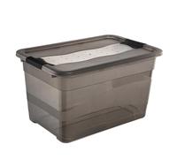 keeeper Scatola con Coperchio e Chiusura a Scatto, 52 L, Trasparente, Crystal Grey (Grigio)