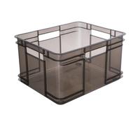 keeeper Scatola con Maniglie per il Trasporto, Euro-Box XL, 28 l, 43 x 35 x 24 cm, Bruno, Grigio Cristallo (trasparente)
