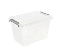 keeeper Scatola - Contenitore Lara, 6,5 L, 29 x 20 x 18, Impilabile, Coperchio con Chiusura a Scatto, Trasparente