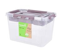 Keeeper Scatola di Conservazione con Coperchio e Inserto, 29 x 19 x 18 cm, 4,2 l, Hubert+Hilda, Trasparente/Taupe