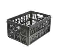 keeeper Scatola Pieghevole Robusta Ida, Plastica robusta (PP), 32 l, 48 x 35 x 23 cm, Ida, nero