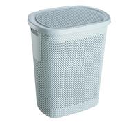 keeeper Scatola Portabiancheria in Maglia, Coperchio con Cerniera, Permeabile all'Aria, Plastica, 47,5 x 36 x 57,5 cm, Arne, blu (Nordic Blue)