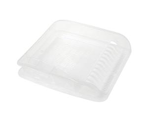 keeeper Scolapiatti con Vassoio per Raccogliere l'Acqua, Plastica, 39,5 x 39,5 x 8 cm, Pierre, Trasparente