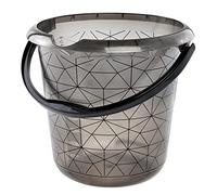 keeeper Secchio con Scala Graduata Integrata e Manico Ergonomico, 10 L, Ilvie Polygon, Crystal Grey (Grigio)