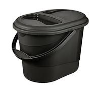 keeeper Secchio per Rifiuti Organici, Con Coperchio, 13 L, Forma Ovale, Elsa, Eco Graphite (Grigio)