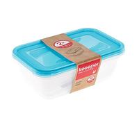 keeeper Set da 2 Contenitori per Alimenti, 2 x 3,3 L, 29 x 19 x 9 cm, Fredo Fresh, Blu trasparente