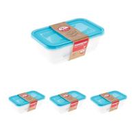 keeeper Set da 2 Contenitori per Alimenti, 2 x 3,3 L, 29 x 19 x 9 cm, Fredo Fresh, Blu trasparente (Confezione da 4)