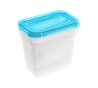 keeeper Set da 3 Contenitori per Alimenti, 3 x 1 L, 15,5 x 10,5 x 11,5 cm, Fredo Fresh, Blu trasparente