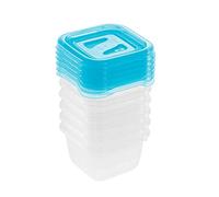 keeeper Set da 6 Contenitori per Alimenti, 6 x 90 ml, 6,5 x 6,5 x 4 cm, Fredo Fresh, Blu trasparente