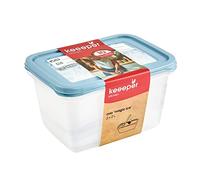 keeeper Set di 2 Contenitori per Congelare Alimenti, Coperchio su cui Scrivere, 2 x 2 L, 20,5 x 15,5 x 10,5 cm, Mia Magic Ice, Nordic Blue (Blu)