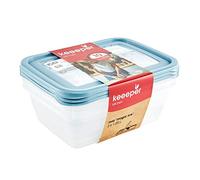 keeeper Set di 3 Contenitori per Congelare Alimenti, Coperchio su cui Scrivere, 3 x 1,25 L, 20,5 x 15,5 x 6,5 cm, Mia Magic Ice, Nordic Blue (Blu)