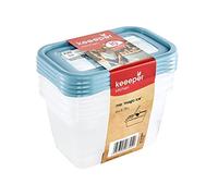 keeeper Set di 4 Contenitori per Congelare Alimenti, Coperchio su cui Scrivere, 4 x 750 ml, 15,5 x 10,5 x 8,5 cm, Mia Magic Ice, Nordic Blue (Blu)