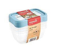 keeeper Set di 5 Contenitori per Congelare Alimenti, Coperchio su cui Scrivere, 5 x 500 ml, 15,5 x 10,5 x 6 cm, Mia Magic Ice, Nordic Blue (Blu)