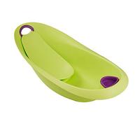 keeeper Vaschetta da Bagno Ergonomica Hippo per Bambini, con Morbida Impugnatura, Tappo e Seggiolino Anatomico, Da 0 a 6 Mesi circa, Natalia, Verde