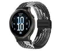 KeeFos 18mm Cinturini Compatibile con Garmin Venu 4 41mm/Venu 3S 41mm/2S/Forerunner 265S/255S/255S Music/Vivoactive 4S 40mm/Vivomove 3S 39mm, Cinturino in Nylon con Magnetico - Nero e bianco