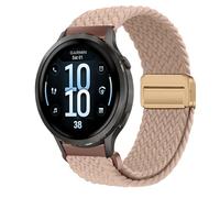 KeeFos 18mm Cinturini Compatibile con Garmin Venu 4 41mm/Venu 3S 41mm/2S/Forerunner 265S/255S/255S Music/Vivoactive 4S 40mm/Vivomove 3S 39mm, Cinturino in Nylon con Magnetico - Marrone chiaro