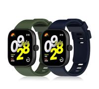 KeeFos 2 Pezzi Cinturino per Xiaomi Redmi Watch 5/Mi Band 9Pro/8 Pro, Silicone Morbido Cinturino di Sportivo Ricambio per Redmi Watch 5/4/Mi Band 9 - Verde+Blu