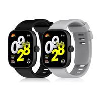 KeeFos 2 Pezzi Cinturino per Xiaomi Redmi Watch 5/Redmi Watch 4/Xiaomi Mi Band 9 Pro/Band 8 Pro, Silicone Morbido Cinturino di Sportivo Ricambio per Redmi Watch 5/4/Mi Band 9 Pro/8 Pro - Grigio+Nero
