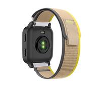 KeeFos 20MM Cinturino Trail Loop Compatibile per Garmin Venu Sq 2/Venu Sq 2 Music/Venu 2 Plus/vívomove Trend Nylon Elastico Cinturini Sportivo per Garmin Venu/Venu Sq/Venu Sq Music - Giallo/Beige