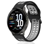 KeeFos 22mm Cinturini Compatibile con Garmin Venu 4 45mm/Venu 3 45mm/2/Forerunner 570 47mm/265/255/255 Music/Vivoactive 4/Active, Cinturino in Silicone - Nero/Grigio