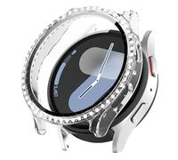 KeeFos Cover per Samsung Galaxy Watch 7 44mm, Custodia Vetro Temperato, Bling Case, PC Schermo, HD Clear, Anti-Graffio, Custodia Pellicola Protettiva per Samsung Galaxy Watch 7 44mm (Trasparente)