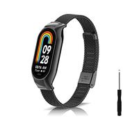 KeeFos Metallo Cinturini Compatibile con Xiaomi Smart Band 8, Bracciale in Metallo Acciaio Inossidabile, Cinturino da Uomo e Donna per Xiaomi Mi Band 8 - Nero