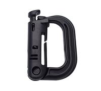 KEEJEA Molle - Gancio di bloccaggio multiuso con anello a D, confezione da 5, Nero , 55mm x 37mm