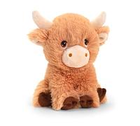 Keel Toys KEELECO - Peluche 100% riciclato, giocattolo ecologico per bambini, peluche mucca Shaggy, 18 cm, SE1777