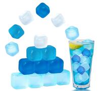 KEELYY 60 Cubetti di Ghiaccio Riutilizzabili, Senza PBA, Cubetti di Ghiaccio per Feste per il Raffreddamento di Bevande, Blu