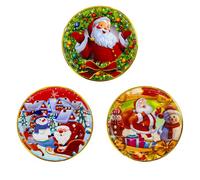 KEELYY Set di 3 piatti natalizi, diametro 28,5 cm, piatti riutilizzabili per Natale, San Nicola, Avvento, piatti decorativi con motivi natalizi, decorazione da tavolo per Natale