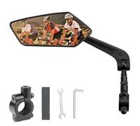 KEELYY Specchietto retrovisore per bicicletta con manubrio in vero vetro, specchio regolabile per bicicletta, infrangibile e durevole, specchietto retrovisore sinistro per bicicletta elettrica