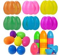 KEELYY Uova di Pasqua da Riempire in Plastica Multicolore 50 Pezzi per Regali di