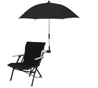 KEEMEN Ombrellone per Sedia con Morsetto Clip Portatile su Ombrellone per Sedie da Spiaggia Passeggino per Esterni Sedie a Rotelle Carrelli da Golf(Nero)