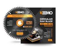 KEEMO Lama Sega Circolare 165mm | Multimateriale | Taglio Fine 2,0mm | Silenziosa & Antivibrazione | Legno, Laminati, PVC, Plastica, Alluminio Sottile | Anello 20→16mm Incluso