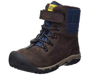 KEEN Greta - Stivale impermeabile da neve unisex per bambini, Chicco di caffè Ala Blu Teal, 35 EU