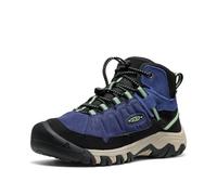 KEEN Unisex-Child Targhee 4 Mid Waterproof Hiking Boots, Skipper Blue/Hemlock, 31