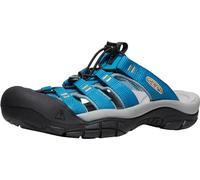 KEEN Women's Newport Closed Toe Slip on Sandals, Fjord Blue Island Poppy, 38.5 EU
