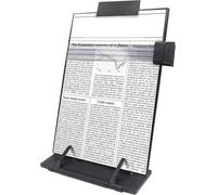 Keenjorika Porta documenti da scrivania con 7 posizioni regolabili, porta documenti nero per scrivania, supporto per carta da scrivania, supporto per copie per discorso, supporto per carta per