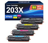 KEENKLE 203X 203A Cartuccia toner compatibile per HP 203X 203A 203 CF540X CF540A per HP Color Laserjet Pro MFP M281fdw M281fdn M280nw M281cdw M281 M254dw M254nw M254dn M254, Confezione da 4 pezzi