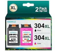 KEENKLE 304XL Nero e Colore Cartucce per HP 304 304 XL per Envy 5010 5020 5030 5032 Deskjet 2620 2622 2630 2632 2633 2634 3720 3730 3733 3735 3750 3760 3762 (1 Nero, 1 Tri-Colore, 2-Pack)