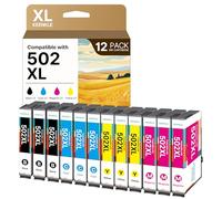 KEENKLE 502XL Cartucce Compatibile per Epson 502 XL Multipack per Expression Home XP-5100 XP-5105 XP-5150 XP-5155 Workforce WF-2860 WF-2865 WF-2880 WF-2885 (3 Nero, 3 Ciano, 3 Magenta, 3 Giallo)