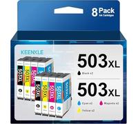 KEENKLE 503XL Compatible Ink Cartridges for Epson 503 XL Multipack for Expression Home XP-5200 XP-5205 XP-5205 WorkForce WF-2960DWF WF-2960 WF-2965 (2 Nero, 2 Ciano, 2 Magenta, 2 Giallo, 8-Pack)