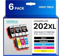 KEENKLE 6-Pack 202XL Alta Resa Cartucce Compatibili per Epson 202 XL Multipack per Epson Expression Premium XP-6000 XP-6005 XP-6100 XP-6105 (XL Capacità)