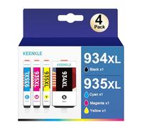 KEENKLE 934XL 935XL Cartucce d'inchiostro Compatibile per HP 934 935 XL Multipack per Officejet Pro 6230 6830 6200 6235 6239 per Officejet 6820 6800 6812 Stampante (Nero Ciano Magenta Giallo, 4-Pack)