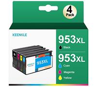 KEENKLE 953XL - Confezione di 4 cartucce d'inchiostro compatibili di ricambio per HP 953 XL per Officejet Pro 7740 8710 8715 8718 8719 8720 8725 8730 8740 8218 953 XL (nero ciano magenta, giallo)