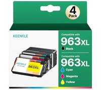 KEENKLE 963XL Compatibili per Cartucce HP 963 XL Multipack per HP OfficeJet Pro 9010 9012 9015 9020 9022 9013 9014 9016 9019 9025 (1 Nero,1 Ciano,1 Giallo,1 Magenta, 4-Pack)
