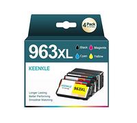 KEENKLE 963XL - Confezione di 4 cartucce d'inchiostro di ricambio per HP 963 XL per HP OfficeJet Pro 9010 9012 9020 9014 9015 9016 9018 9019 9022 9025 Nero/Ciano/Magenta/Giallo