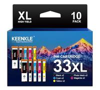 KEENKLE Cartucce d'inchiostro compatibili di ricambio per Epson 33XL per Expression Premium XP-540 XP-530 XP-830 XP-7100 XP-900 XP-640 XP-630 XP-635 XP-645 (nero, foto, nero, ciano, magenta, giallo