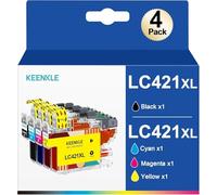KEENKLE LC421XL LC-421 Cartucce d'inchiostro Compatibile per Brother LC421 LC-421XL Multipack per cartucce Brother DCP-J1050DW DCP-J1140DW MFC-J1010DW (Nero Ciano Magenta Giallo, 4-Pack)
