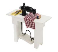 Keenso 1:12 Miniature Cucitura Design Vintage Dettagli Intricati Posizionamento Multi-superficie Ideale per Mestieri e Collezionisti Fai-da-te, Include Forbici e Tessuto per il Gioco o il Display